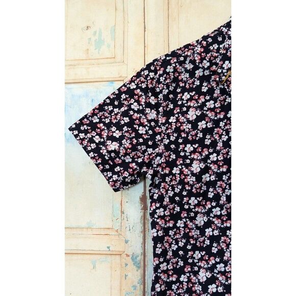 Gentlemen's Outfitters Mens Size Medium Navy Pink Short Sleeve Button-Up Shirt - Picture 5 of 10